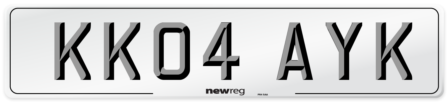 KK04 AYK Number Plate from New Reg